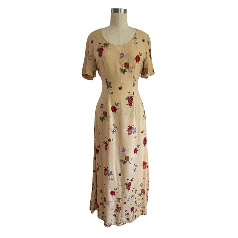 Classic Cream Floral Maxi Dress